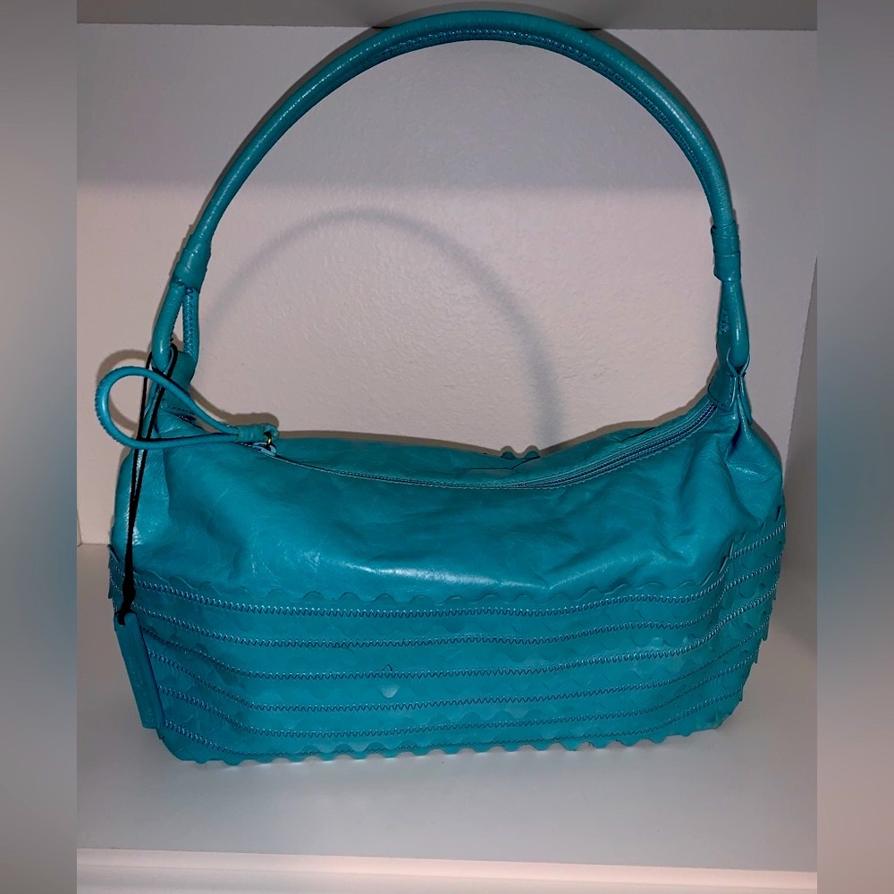 SIGRID OLSEN Icy Blue Leather Shoulder Bag